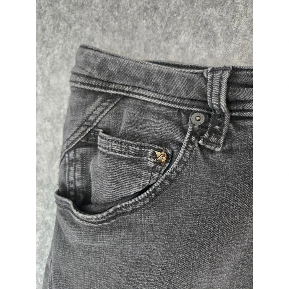 Replay PILAR Jeans Men 32x32 Black HYPERFLEX Slim Fit Stretch Logo Button Fly